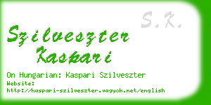 szilveszter kaspari business card